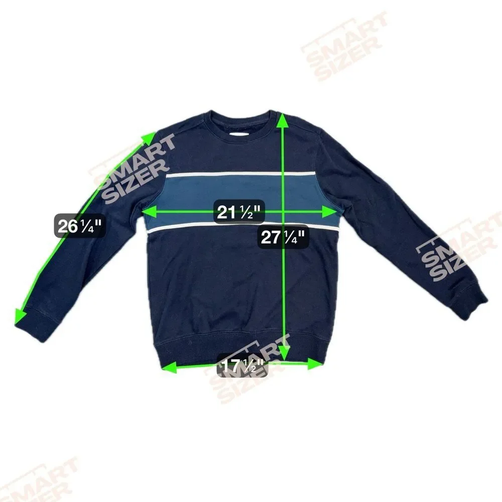 Goodfellow & Co Navy Blue Stripe Crewneck Sweater Mens Size M